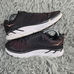Hoka Clifton 6 Running Shoes Womens 9.5 Black Rose Gold 1102873-BRGL